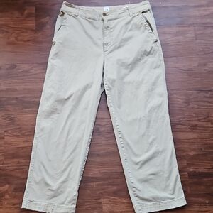 GAP High Rise Girlfriend Khaki Size 12 Stretch Twill